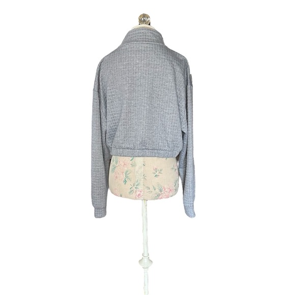 One Step Up Oversized Gray Half Zip Sweatshirt Women’s XL, Casual Waffle Pattern - Picture 3 of 8